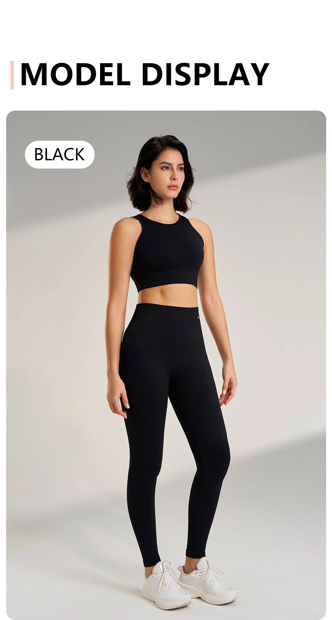 Women's Seamless Yoga Clothing Set – High-Waisted Leggings and Crop Top, Two-Piece Workout Outfit for Fitness & Exercise