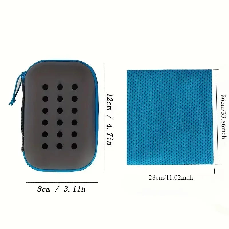 Elodie Active Wear – EVA Boxed Cooling Fitness Towel | Instant Dry, Absorbent, Cold Sports Towel for Gym & Outdoor Training