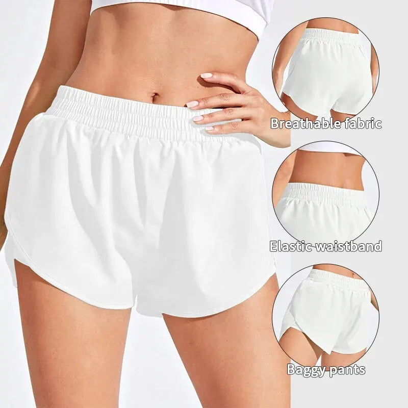 Yoga Shorts for Women - Elastic Fitness Running Workout Shorts, Gym Sport Leggings for Ladies