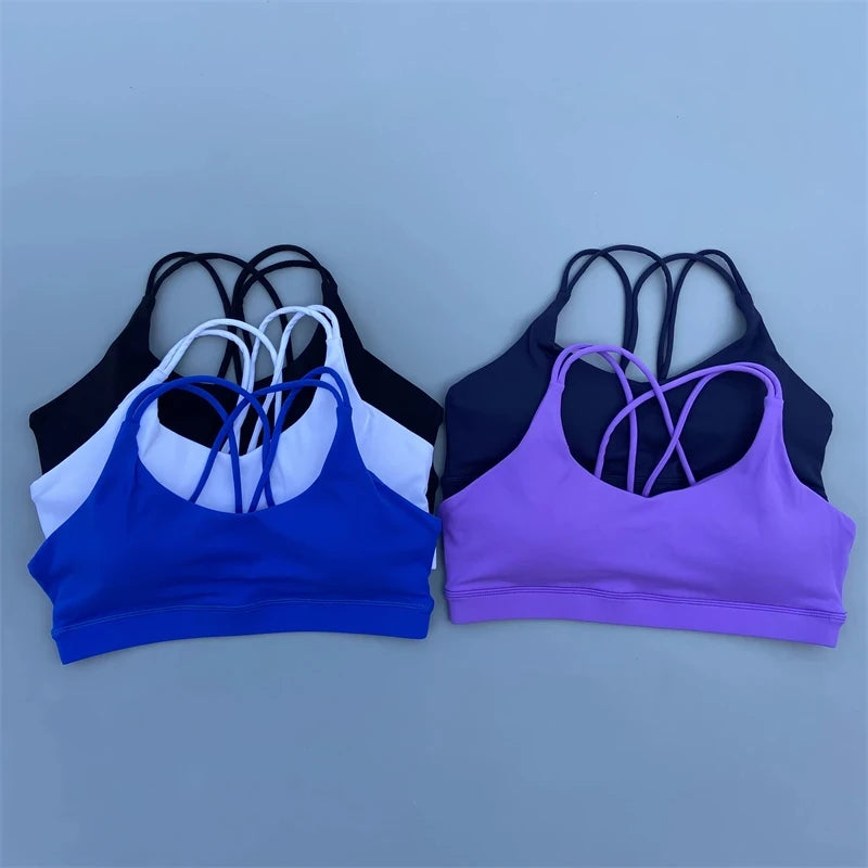 Women's High-Strength Soft Fitness Sports Bra with Chest Pad - Yoga & Gym Top